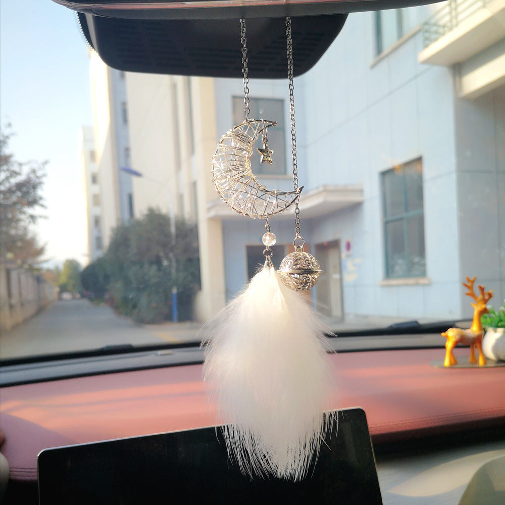 Wholesale Alloy Car Moon Feather Pendant